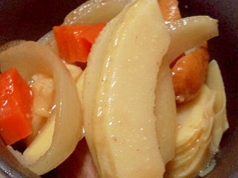 レンジで簡単☆タケノコとウインナーのごまだれ風味